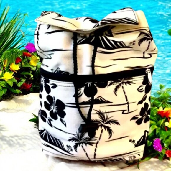 Canvas Floral Sling Shoulder Bag OR Backpack Compact Small - Picture 1 of 10